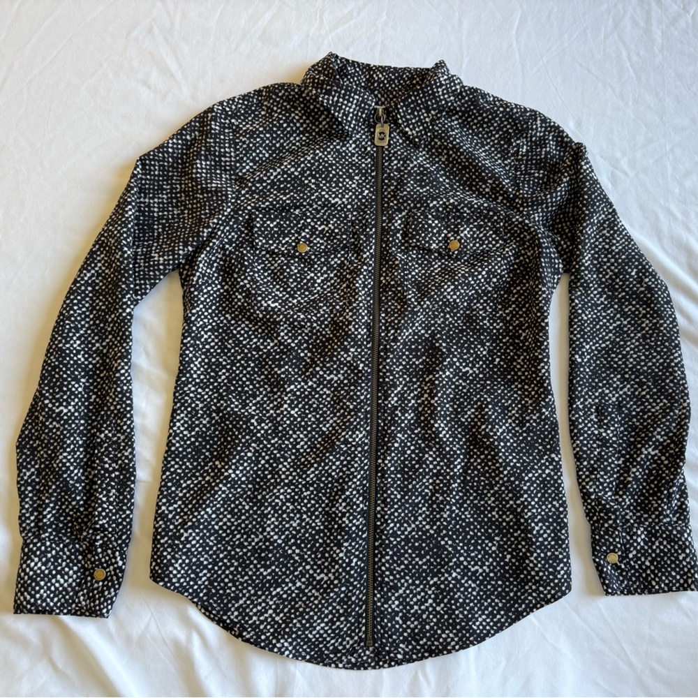 Michael Kors Black and White Patterned Top